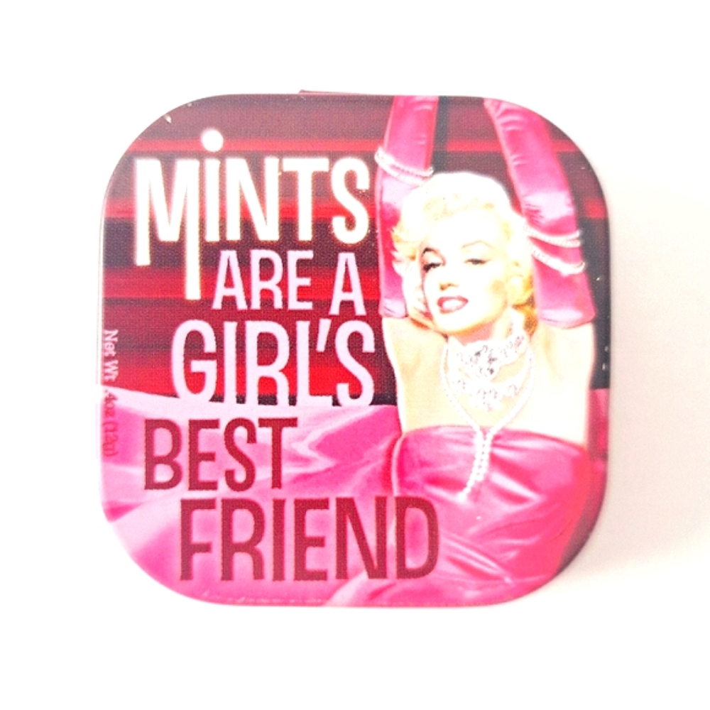 Retro Marilyn Monroe Small Pink Mini Metal Container Hinged Box for mints